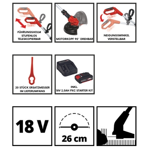 Einhell Akku-Rasentrimmer GC-RT 18 Li-Solo